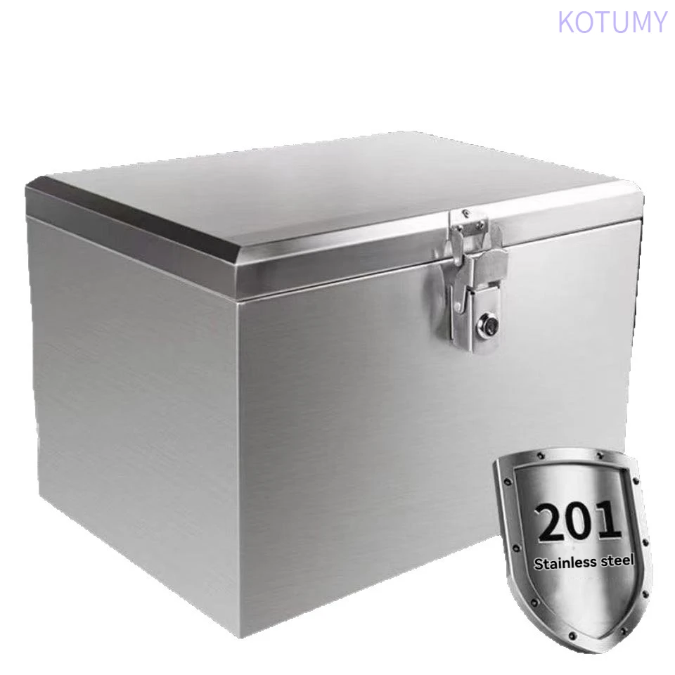 Heavy-Duty Stainless Steel Electric Scooter Cargo Box, Extra Large Storage Trunk for Food Delivery