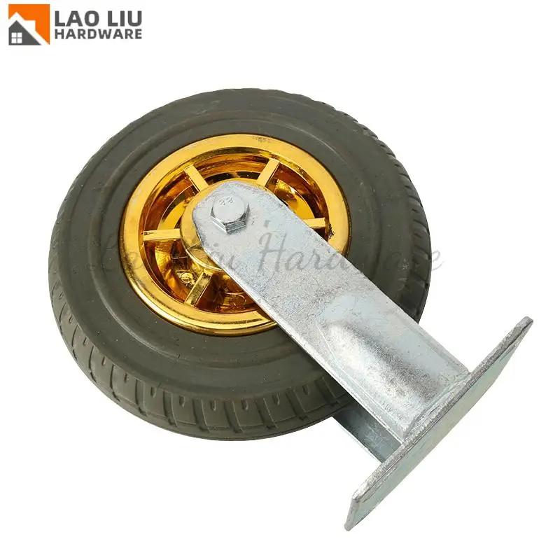 

8-inch Fully Rubber Fixed Caster with Impact Absorption & Wear Resistance – Ideal for Food Trucks