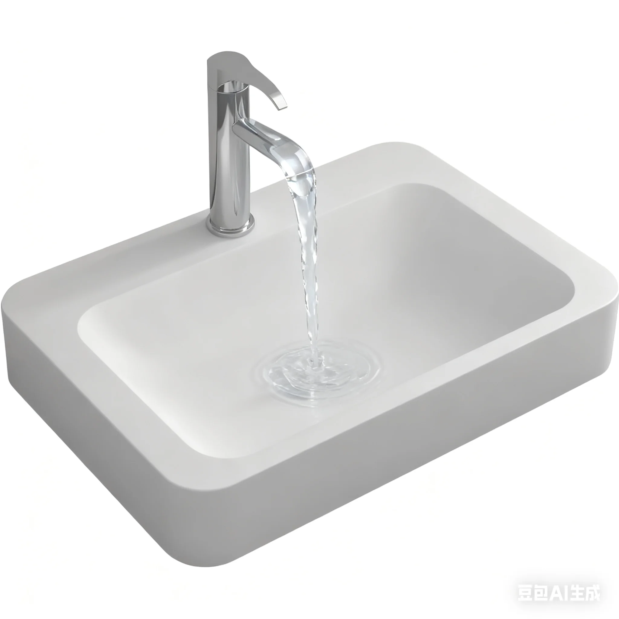 

Bathroom Square Wash Basin Solid Surface Resin Counter Top Vanity Washbasin European Design 2006A