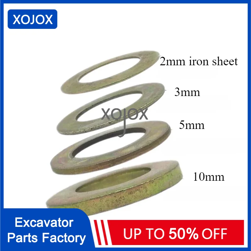 

XOJOX 10pcs Excavator shaft iron shim bucket adjustment gap thin shim thickened and widened steel pad wear-resistant shovel