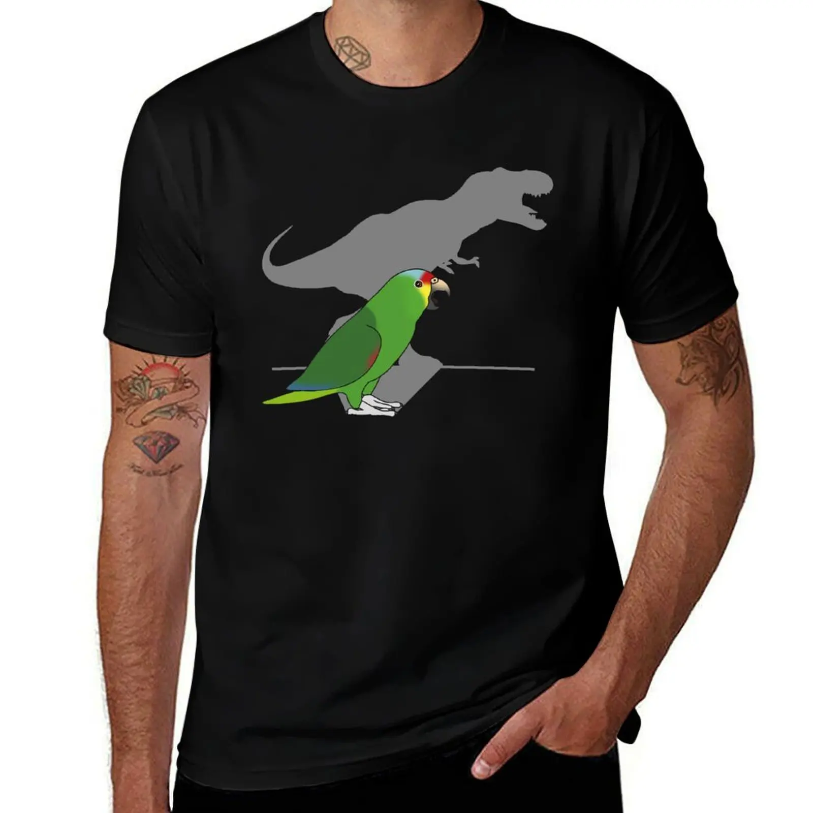 t-rex red lored amazon parrot T-Shirt anime figures custom t shirt boys whites men t shirt