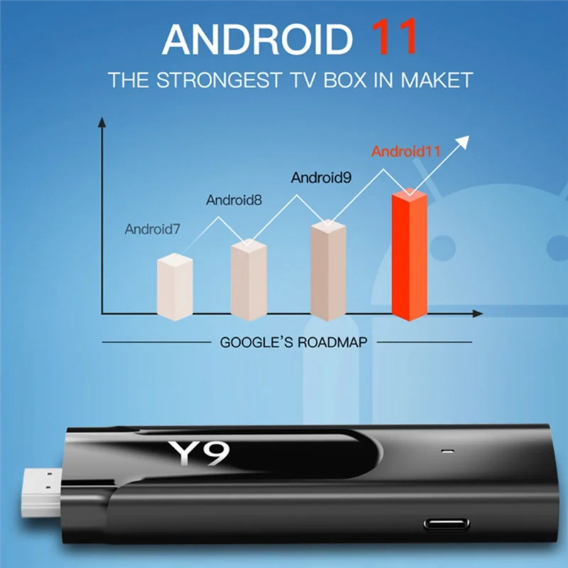 ABFN-1 Set Black M98 Y9 TV Stick Android 11 S905 HD 4K 3D 2GB + 16 GB ثنائي واي فاي لغة التحكم عن بعد مشغل الوسائط صندوق التلفزيون الذكي