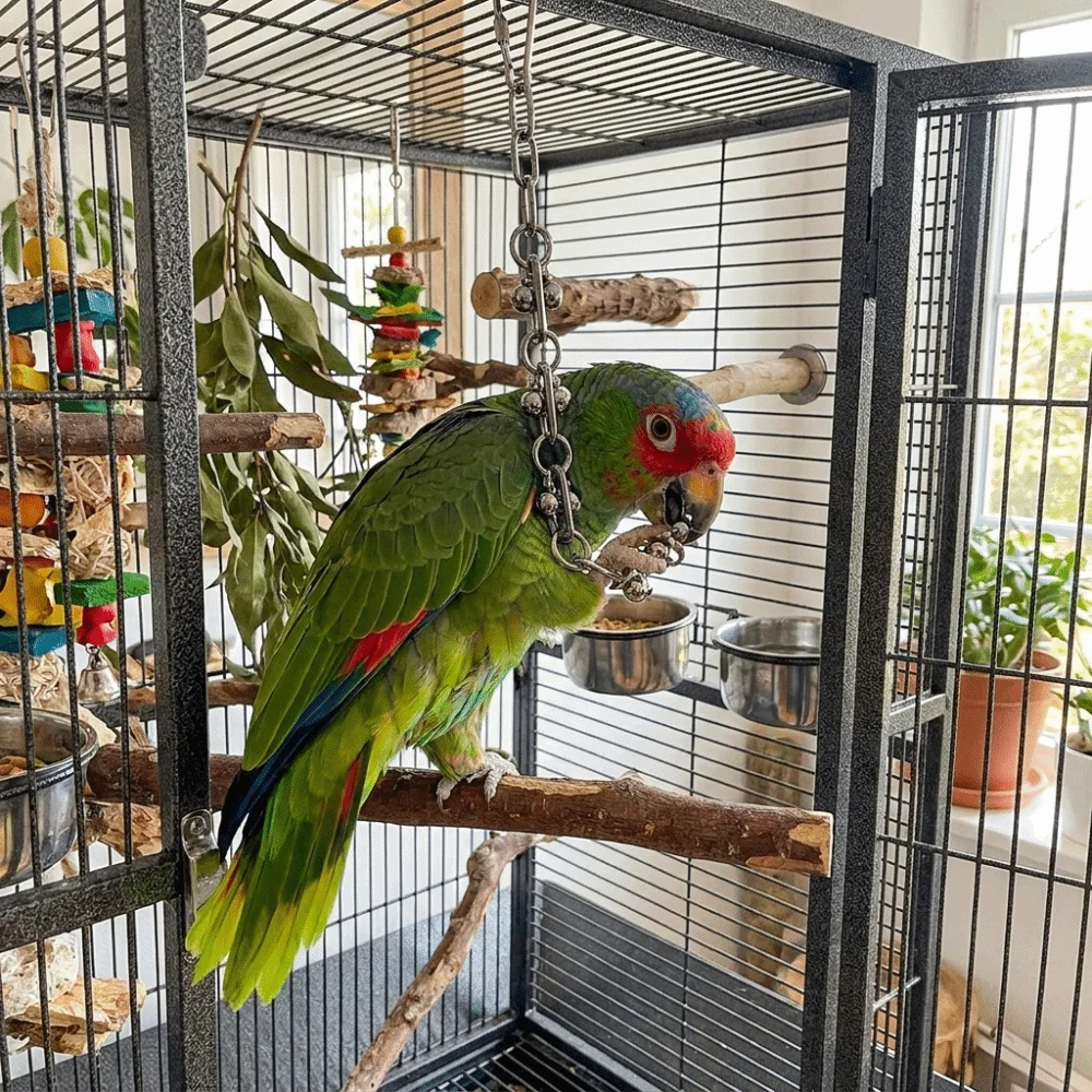 Stainless Steel Parrot Gnaw Toy Wear-resistant Rust-Proof Hanging Molar Toy Bite Resistant Parrot Bite String Play Activities