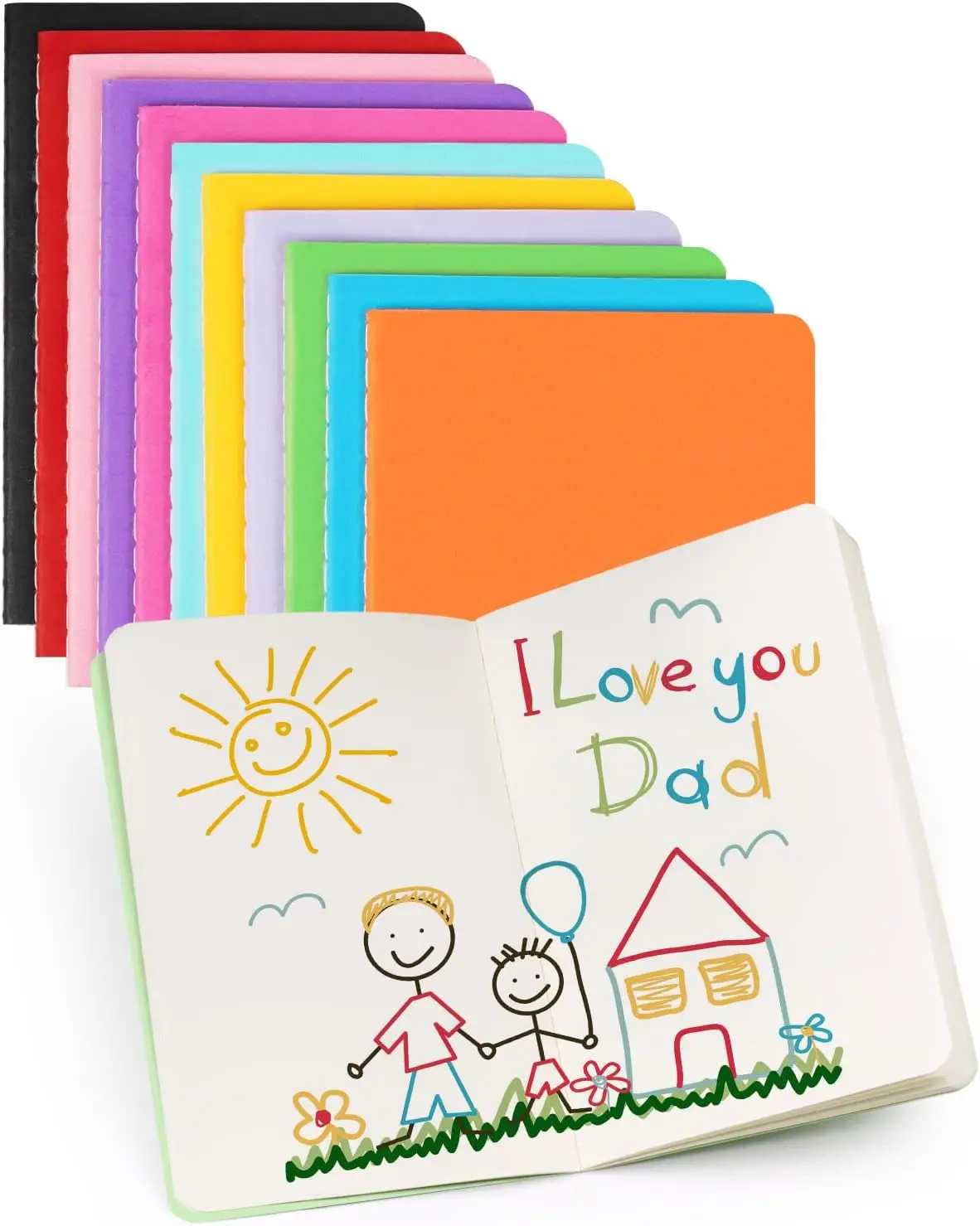 

12 Pack Small Unlined Pocket Notebooks for Kids, 3.5x5.5 Inches Blank Sketch Book Pad with Colorful Cover, 30 Sheets/60 Pages