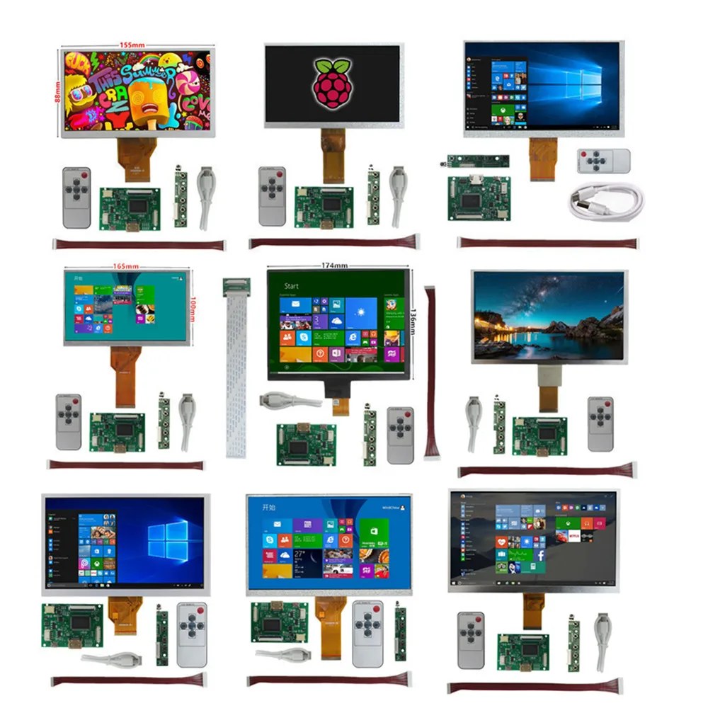 65インチ、7インチ、8インチ、9インチ、101インチlcdスクリーンtftモニターとドライバーボード-hdmi対応-raspberry-pi、pc、ラップトップ用ポータブルディスプレイ