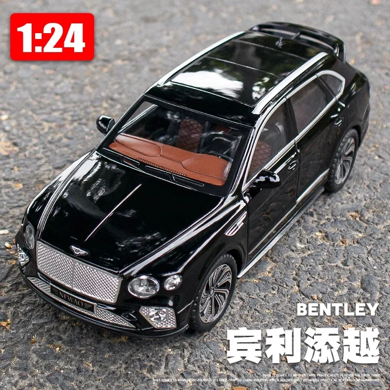 1:24 Bentley Bentayga SUV Alloy Luxy Car Model Diecast Metal Toy Vehicles Car Model Sound and Light Collection Kids Gift C106