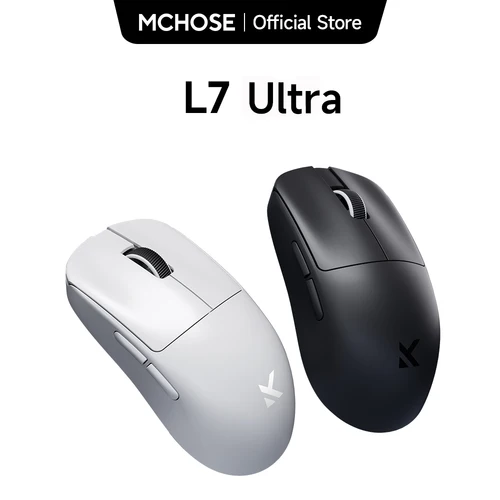 Ratón inalámbrico para juegos MCHOSE L7 L7 Ultra PAW3395 26K Sensor Dual 8K Polling 39g ultraligero 2,4 GHz RF/BT/con cable triodo