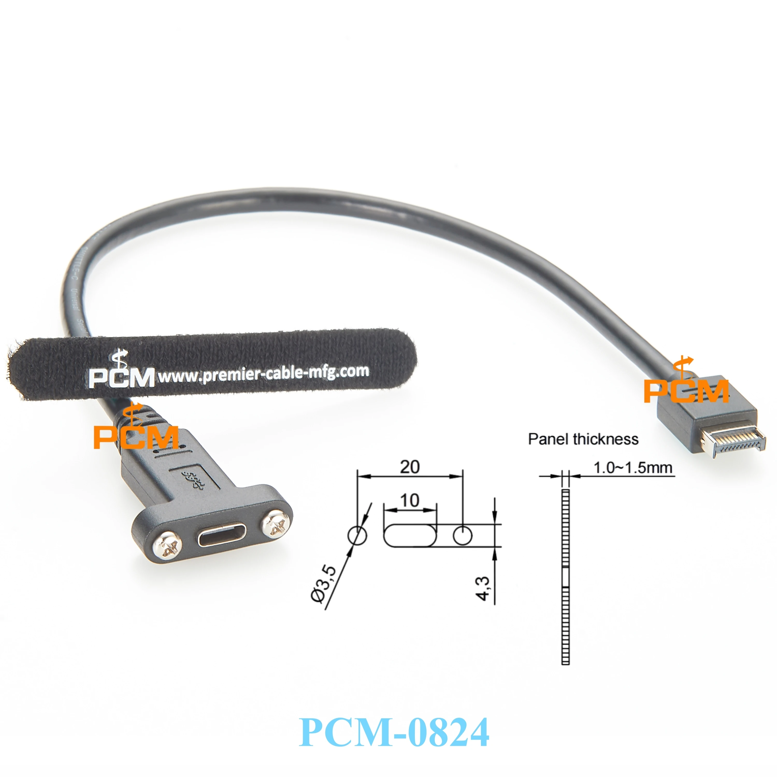 0.3m USB 3.1 Front Panel Header Type-E To USB-C Type C USB3.1 Female Connector Extension Wire Cable Panel Mount Screw