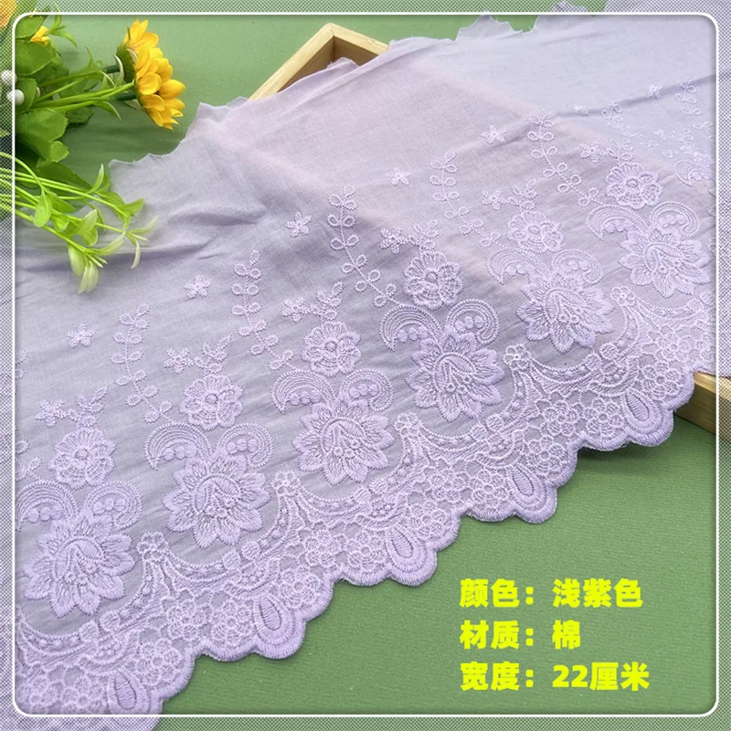 22Cm Colorful Hollow Cotton Lace Ribbon Cloth Sewing Quilting Fabric Patchwork Needlework Home Supplies DIY Handmade Accessories