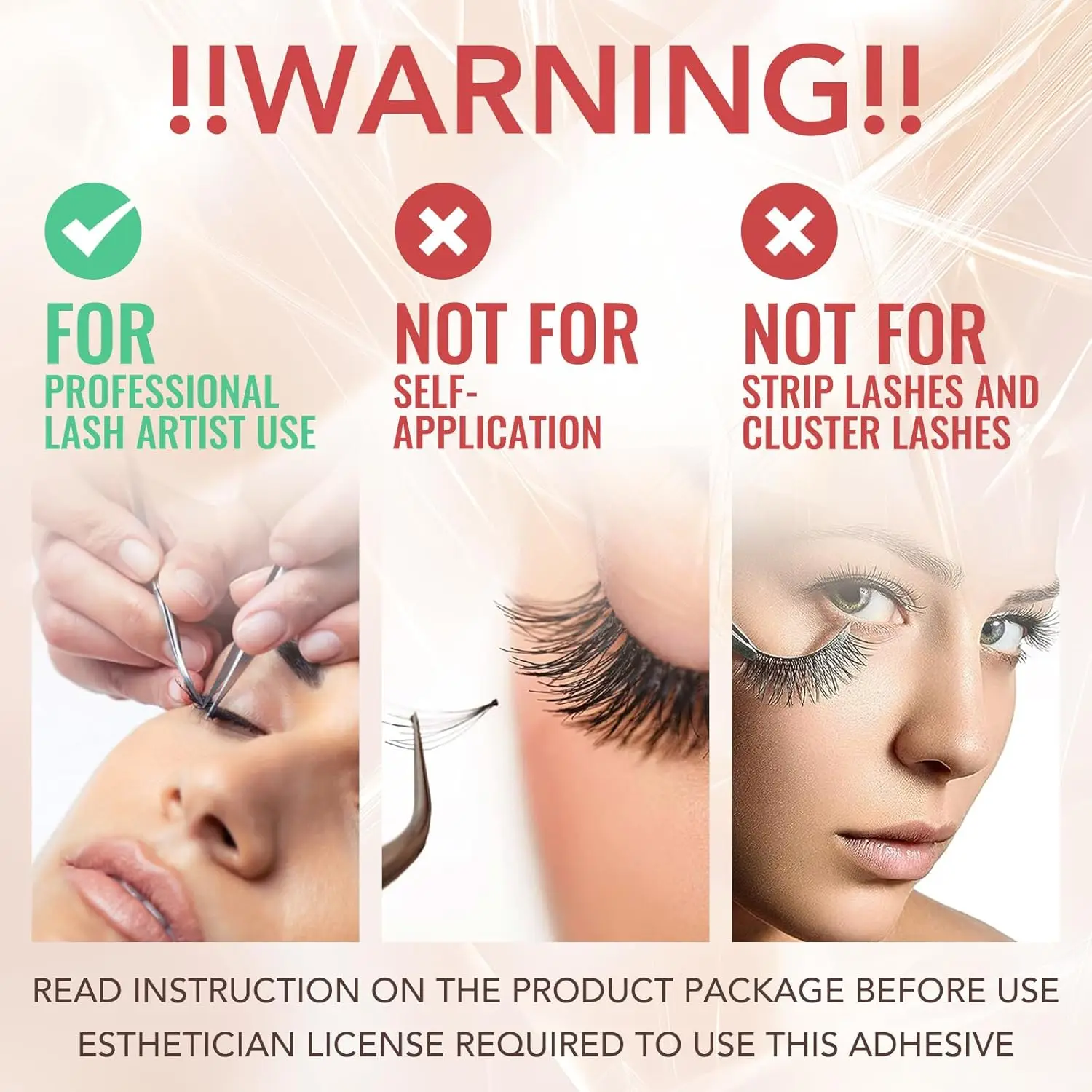 Gollee Professional Eyelash Extension Glue 10PCS 0.5s Fast Drying, Super Long Lasting Waterproof Low Irritation, All Weather Use