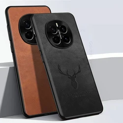 3D Cartoon Elk Deer Head Leather Phone Case For Honor Magic 7 Pro Metal Lens Protector Soft Silicone Cover For Magic 7 Pro Capa