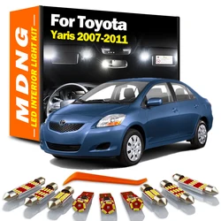 MDNG 8Pcs Car LED Interior Light Kit For 2007 2008 2009 2010 2011 Toyota Yaris Canbus Vehicle Bulb Dome Map Reading Trunk Lamp