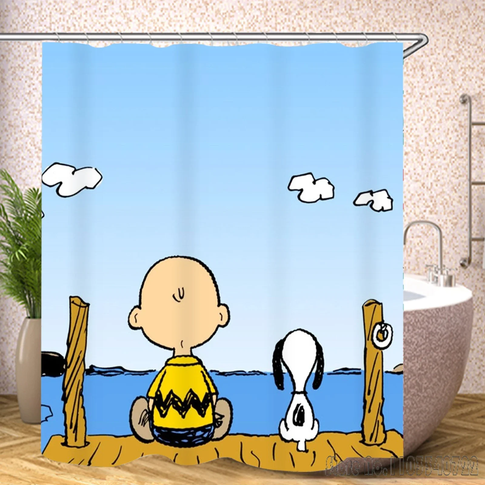 Snoopy Anime Bunter Duschvorhang, 1 Stück, wasserdichte Badevorhänge mit Haken für Badezimmerdekoration