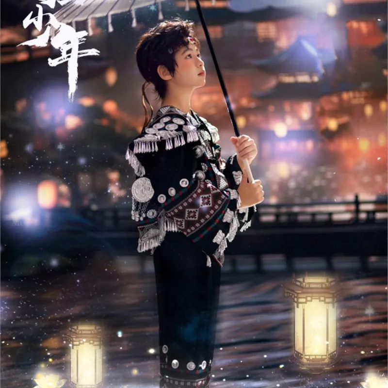 Nuevos disfraces étnicos para niños, ropa para fotografía y actuación infantil