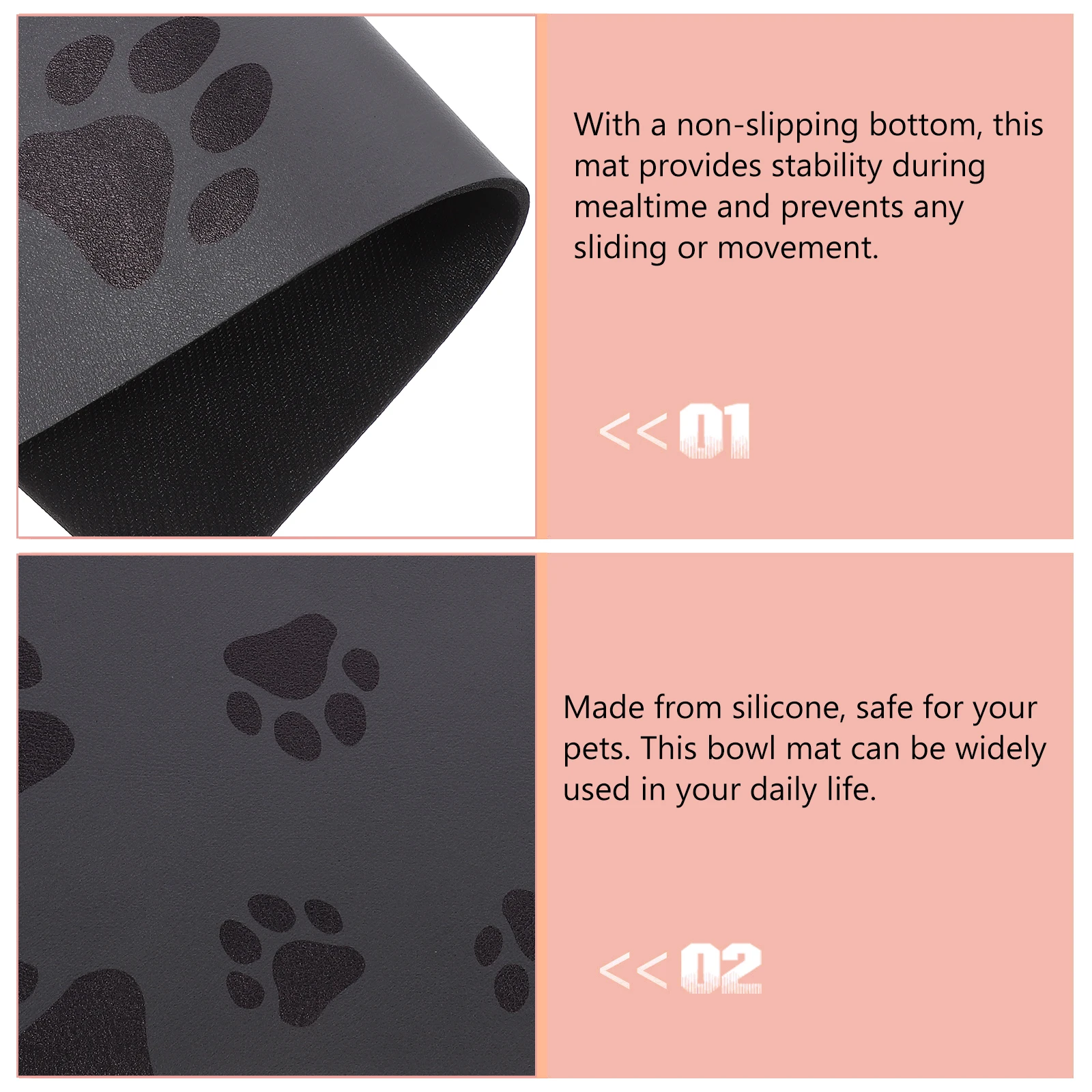 

40x30cm Pet Feeding Mat PU Mud Easy Clean Foldable Cat Dog Waterproof Anti Slip Reusable No Stains Absorbent Pet Food
