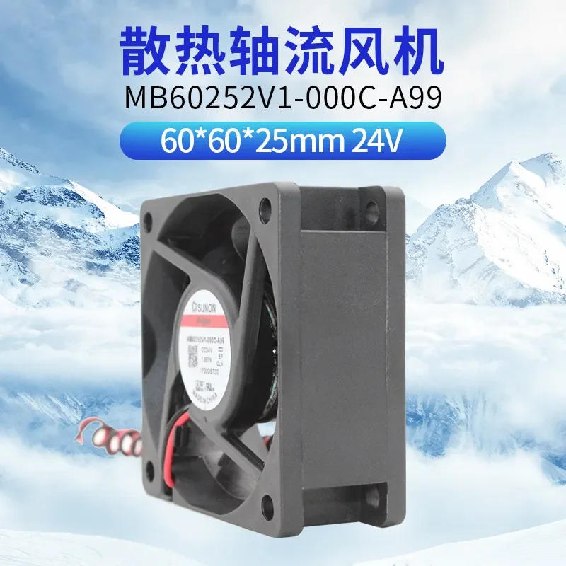 SUNON MB60252V1-000C-A99 DC24V 1.68W New Original 6025 Built-in Quasi-High Speed Fan for Electronics Cooling