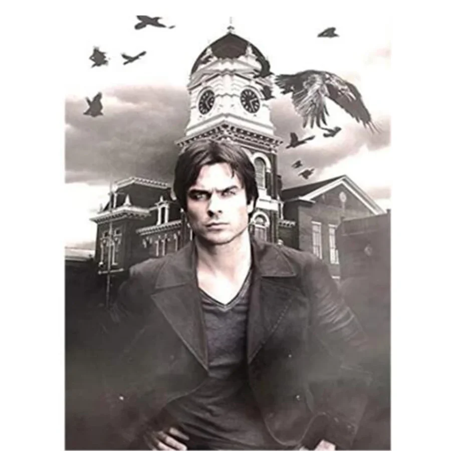 5D Diy Diamond Painting The Vampire Diaries Poster Full Square Diamond Mosaic Embroidery Rhinestones Art Picture Ian Somerhalder