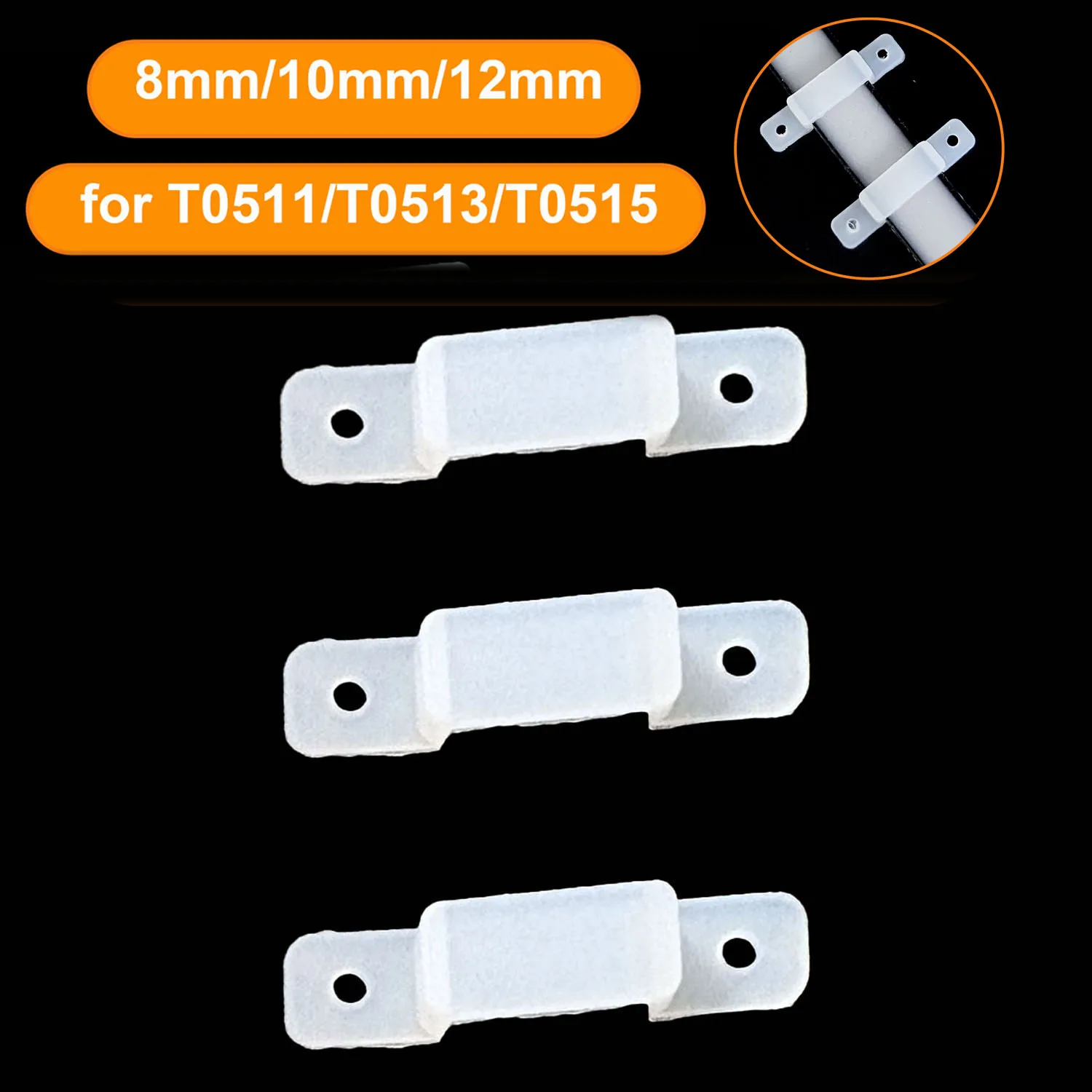 LED clips For T0511/T0513/T0515 Plastic Mounting Bracket Fixing Clamp Clip 8mm 10mm 12mm 5050 2835 LED Strips