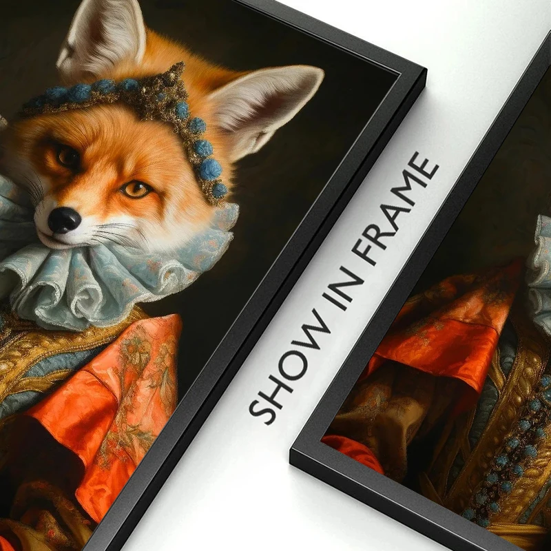 Vintage Palace Aristocrat Gorgeous Costume Animal Tiger Lion Rabbit  Art Poster Canvas Paintings Wall Art HD Pictures Home Decor