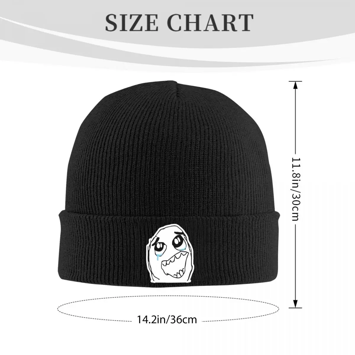 Troll Face Bonnet Hats Skullies Beanies Female Male Trendy Warm Soft Beanie Hats Spring Gym Printed Cap