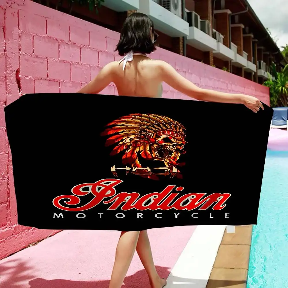 Legendary Brand I-Indian Motorcycle Beach Towel Colorful Bath Towels for Girl Microfiber Quick Dry Custom Sand Yoga Spa Gym Pool