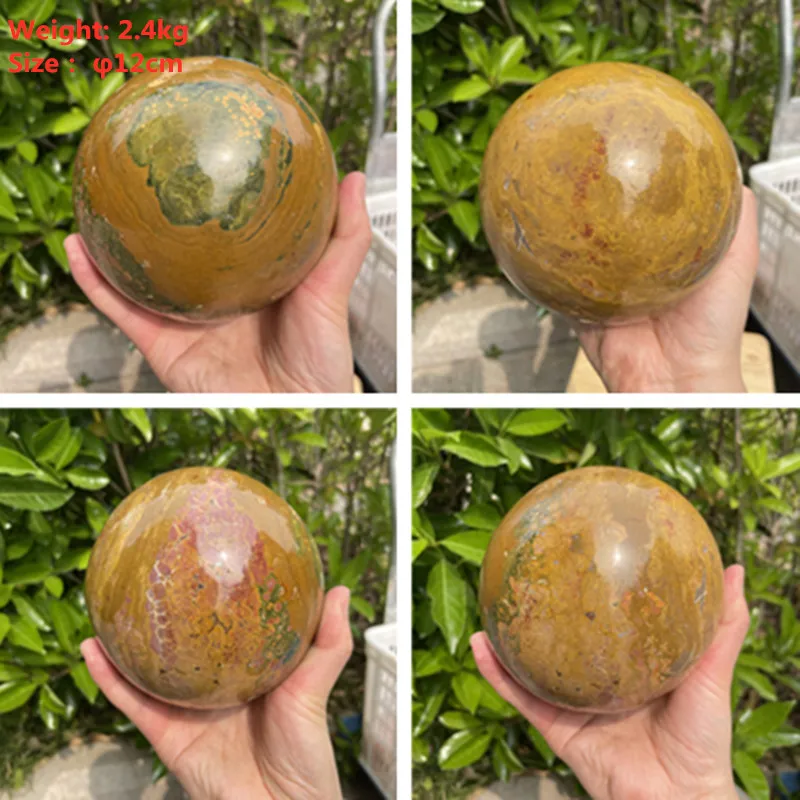 2.4kg wholesale natural crystal stone ball polished ocean jasper crystal sphere for decoration