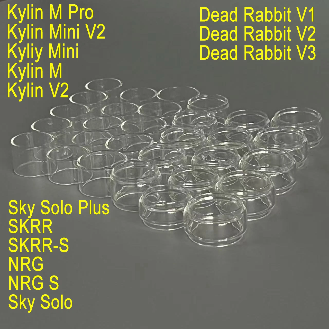 

10Pcs Glass Tube Replacement Parts For Kylin M Mini V2 SkySoloPlus SKRR NRG S Pro DeadRabbit Transparent/Straight/Bubble V1/2/3