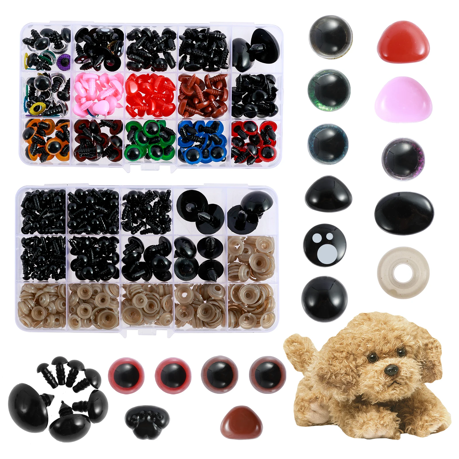 

Набор безопасных глаз и Носов с шайбами, Набор для изготовления пластиковых кукол, глаза и Носы Для детей, набивные животные «сделай сам», игрушки для вязания крючком, 692 шт.