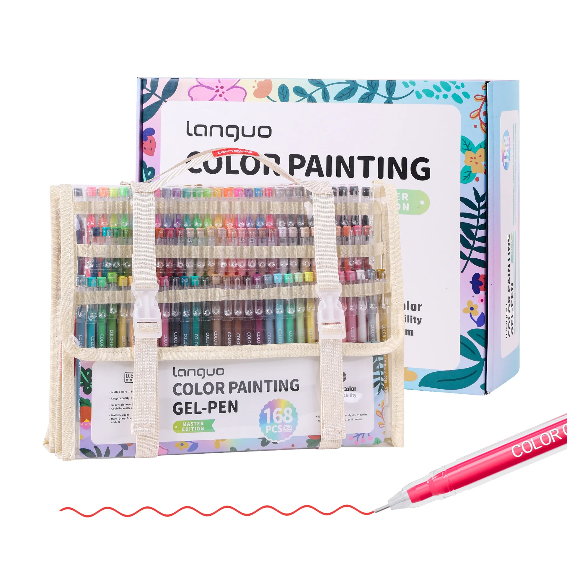 Languo Handbook Pen Set 168 Colors Large Capacity Handbook Highlighter Painting Neutral Pen Stroke Key Color Pen