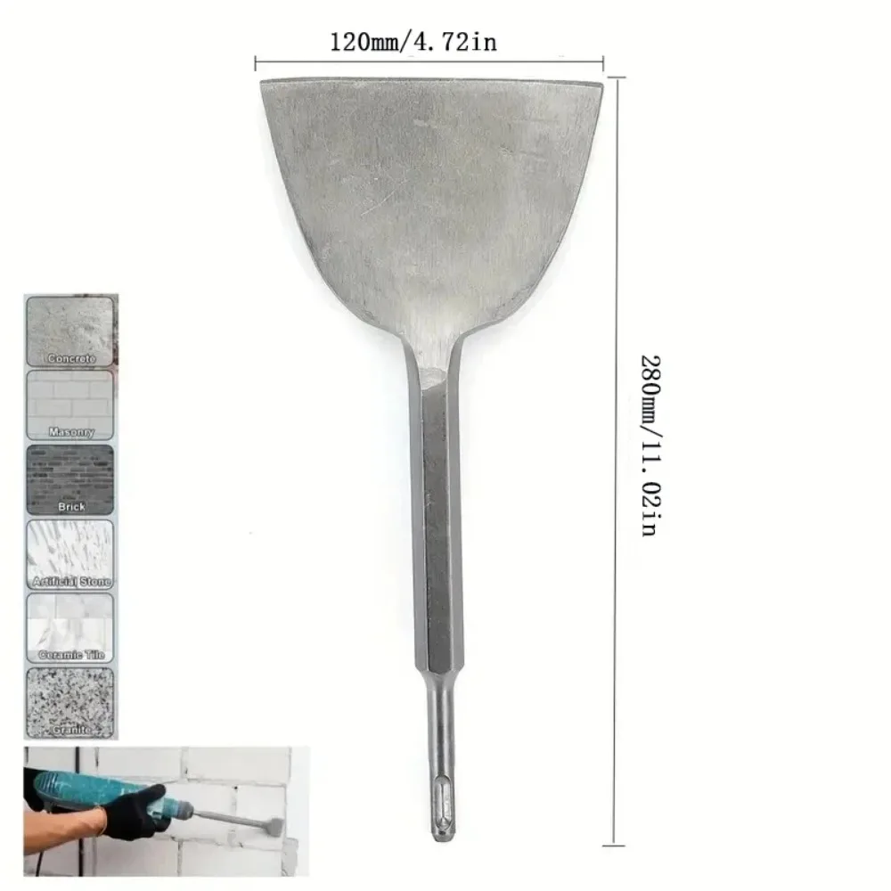 1pcs 75mm/120mmRound Handle Large Chisel Ultra-Thin Flat Shovel Cement Trough Shovel Electric Hammer Drill Bit Shovel Chisel