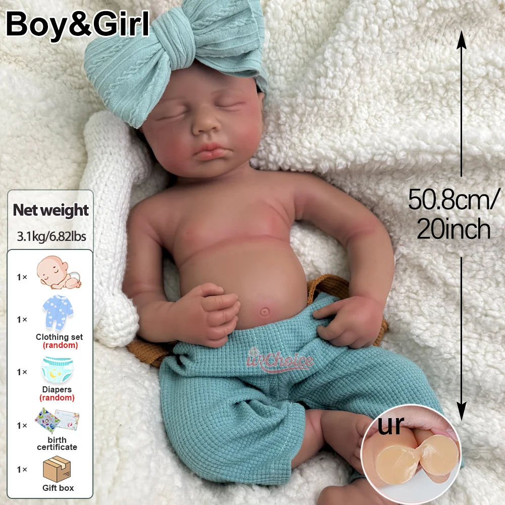 ลูลู่ตุ๊กตารีบอร์นสีเข้มและสีอ่อนสำหรับของขวัญวันเกิด ตุ๊กตาซิลิโคนแข็งเต็มรูปแบบอาบน้ำได้ตุ๊กตาสำหรับนักสะสม