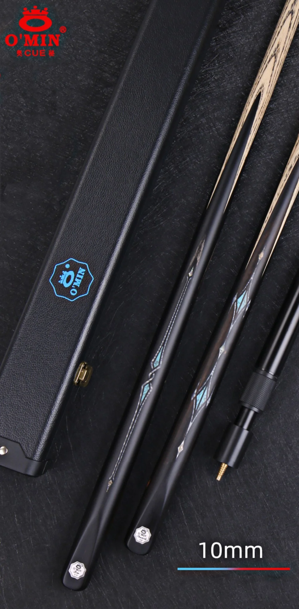 

OMIN 57" Sea Series Snooker Billiard Pool Cue Stick 10mm Extender Case Set