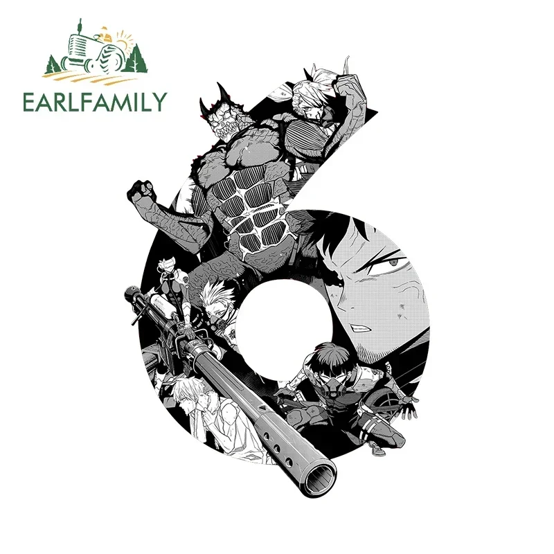 EARLFAMILY Popular Comic Digital Art 7 Decals Cool Persoanl Seven Design Car Stickers Simple Vinyl Car Accesorios Para Auto