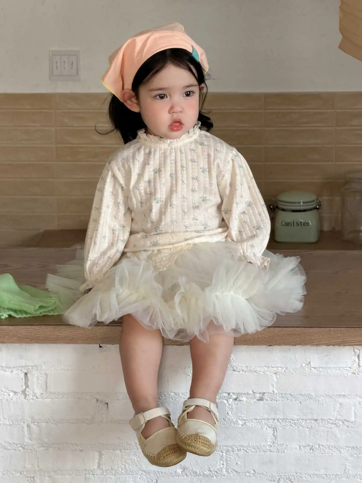 Baby clothes Spring Festival children's clothing Spring Festival knitted jacket girls bottoming shirt gauze skirt