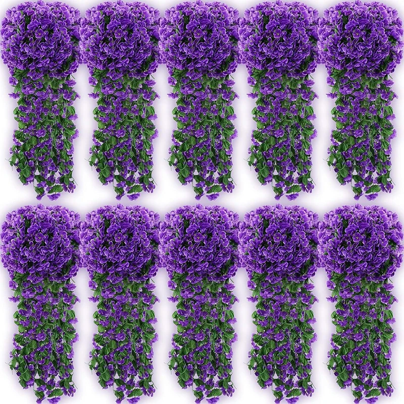 1/2 Stücke Violette Künstliche Blumen Rebe 80 cm Gefälschte Pflanze Hängende Wand für Zuhause Zimmer Outdoor Garten Hochzeit Dekoration Blumenkorb