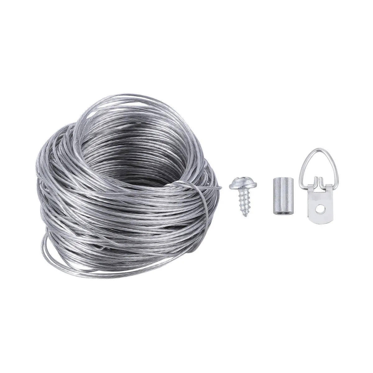 20Sets Steel Cable Picture Hanging Wire Rope Kit with Plastic Jacket Corrosion Resistant for Photo Frame Wall Decor Home Office