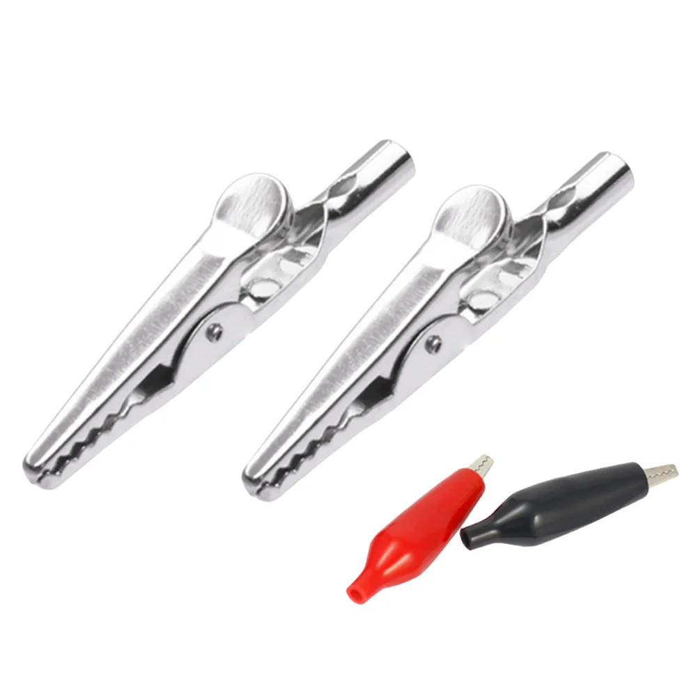

60pcs 28Mm Alligator Clip Metal Electrical Clamp Testing Probe With Plastic Boot For Car Auto Red Black Insulated