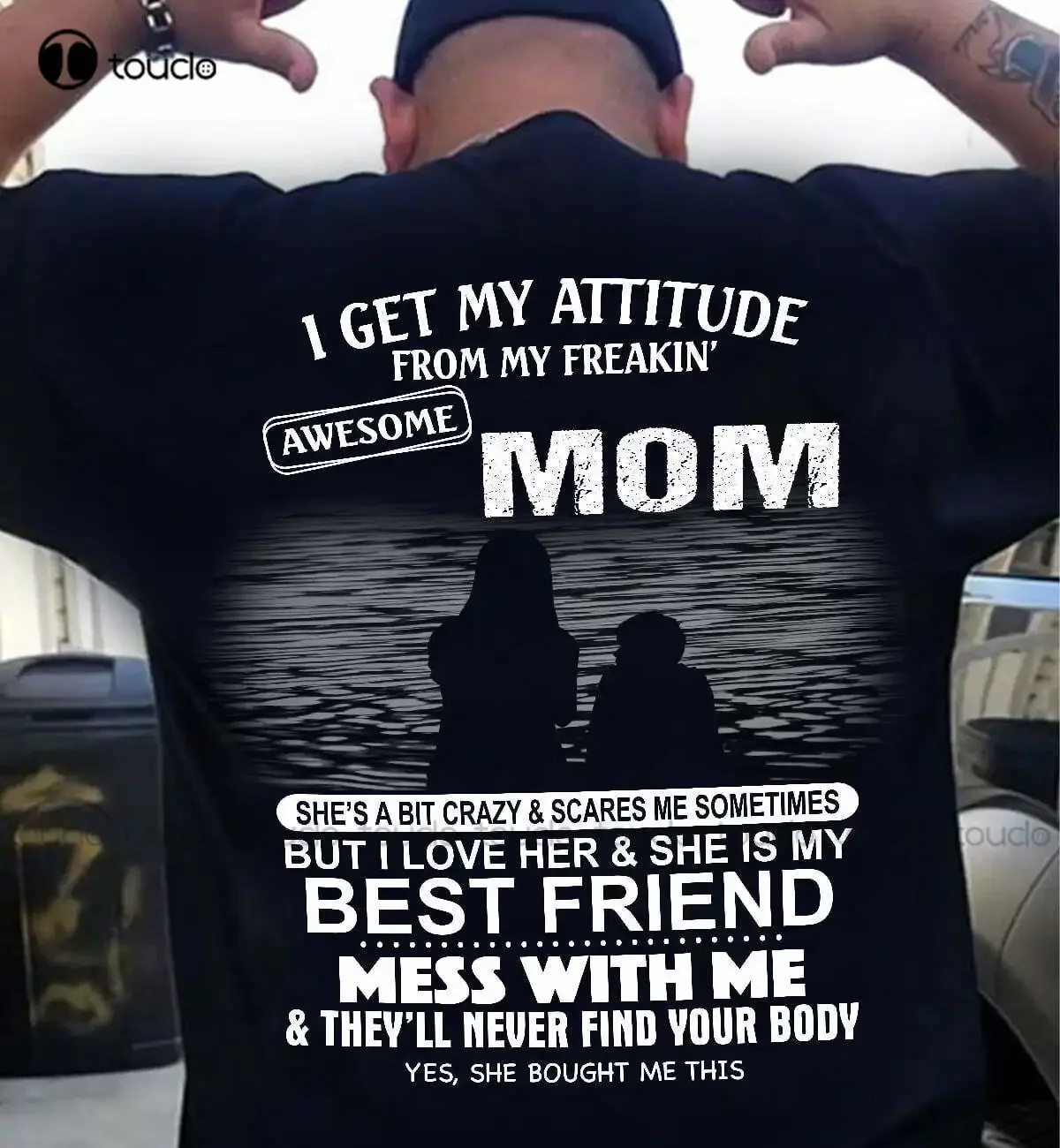 I Get My Attitude From My Freaking Awesome Mom Funny Gifts T-Shirt Pink Shirts For Women Cotton Tee Shirts Xs-5Xl Unisex Tshirt