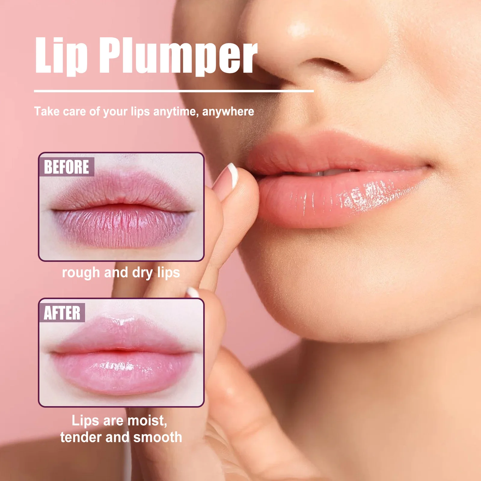 Hidratante Lip Plumper Reparação, Plumping Gloss, Reduzir Linhas Finas, Longa Duração, Brilho Cristal Volume, Sexy Cosmetics, 5ml