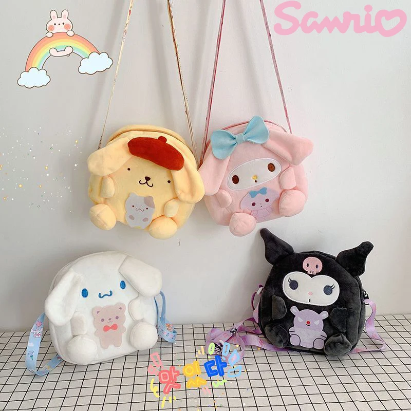 

Sanrio Kuromi Pompompurin My Melody Cinnamoroll Kids Crossbody Bag Cartoon Girl Cute Coin Purse Children Hundreds of Accessories