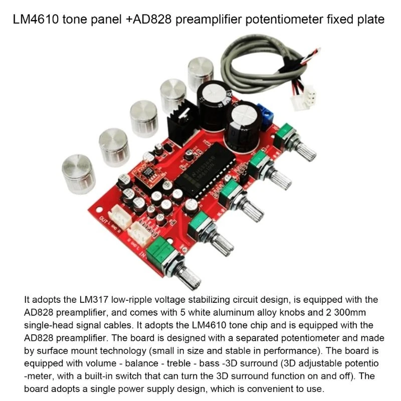 LM4610 preamp صوت نغمة لوحات الجهد المجلد تعديل الصوت الرقمي .H05A