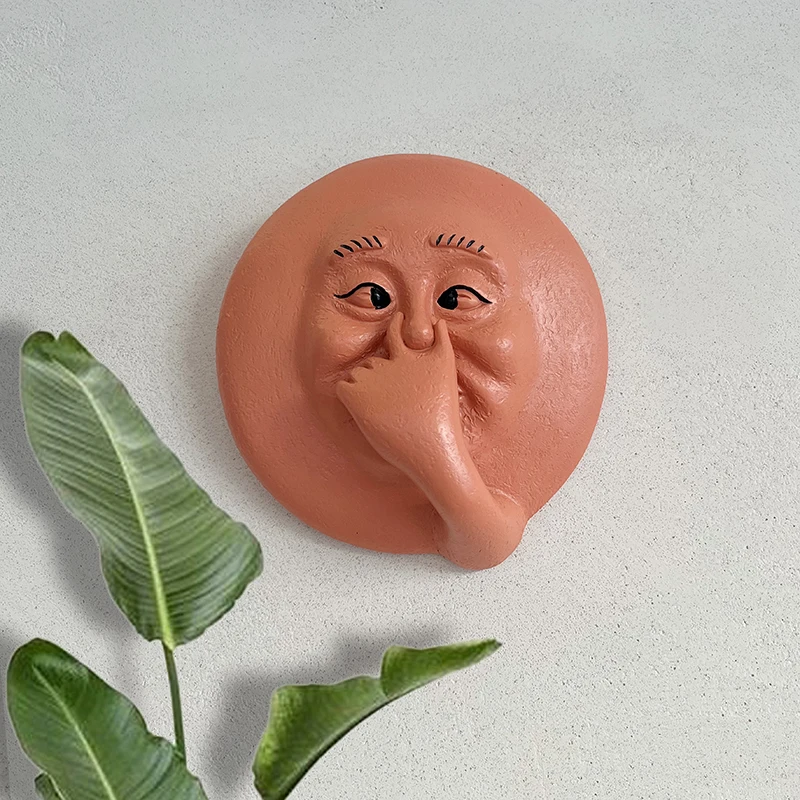 Łazienka Art Decor Smelly Face Sam New Resin Novelty Gift Humorous Sculpture Samis Smile Funny Wall Funny Wall Bathroom