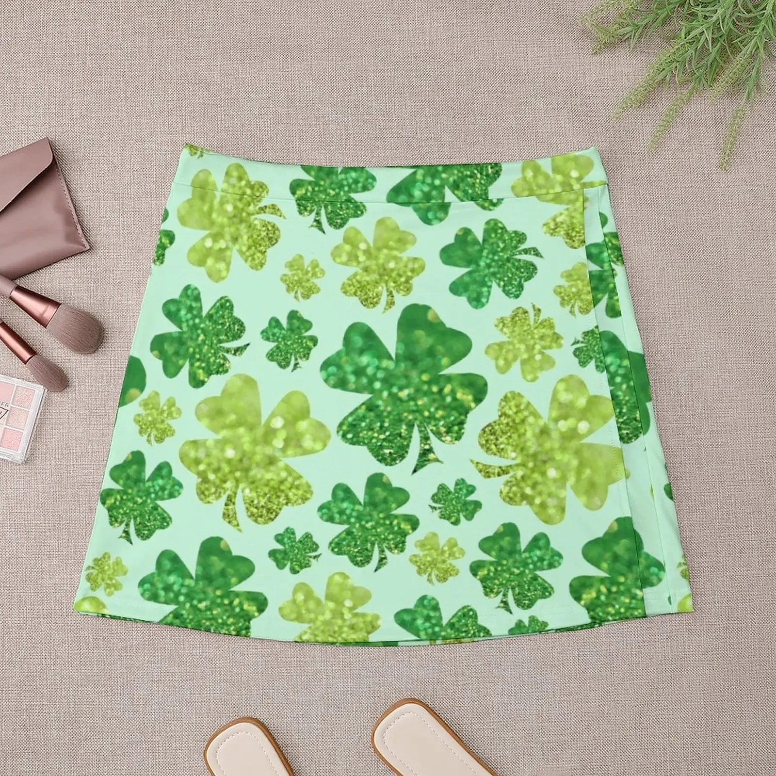 Shimmering Shamrocks Mint Mini Skirt Summer dress night club outfits skirt skirt women clothing 2025 new arrivals Mini