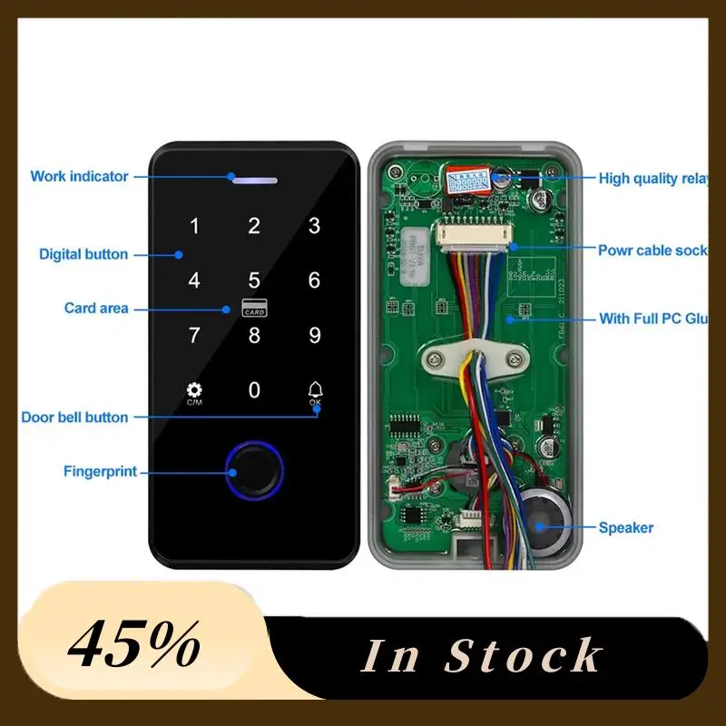 

NFC Bluetooth Tuya APP Access Control Keypad Waterproof RFID Keyboard 13.56Mhz Biometric Fingerprint Touch Door Opener Durable C