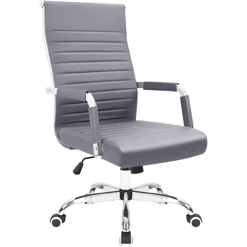 

Office Desk Mid Back Computer Chair Height Adjustable Conference Executive Task Swivel PU Leather