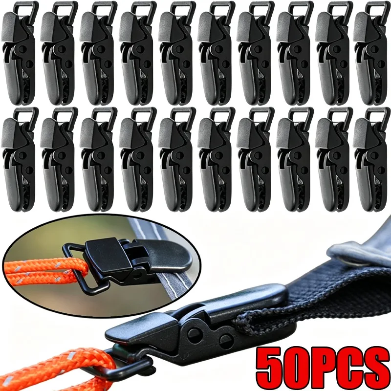 10-50PCS Plastic Duckbill Clip Windproof Tent Clamp Outdoor Camping Awning Tarp Fixed Tighten Clamps Sunshade Cloth Tent Pegs