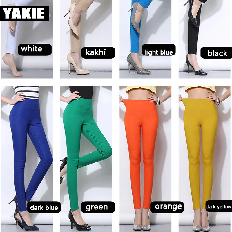clothes 5XL 18 Colors Candy Color Leggings For Women 2022 Summer High Waist Stretch office Girls Skinny Leggings Female pants