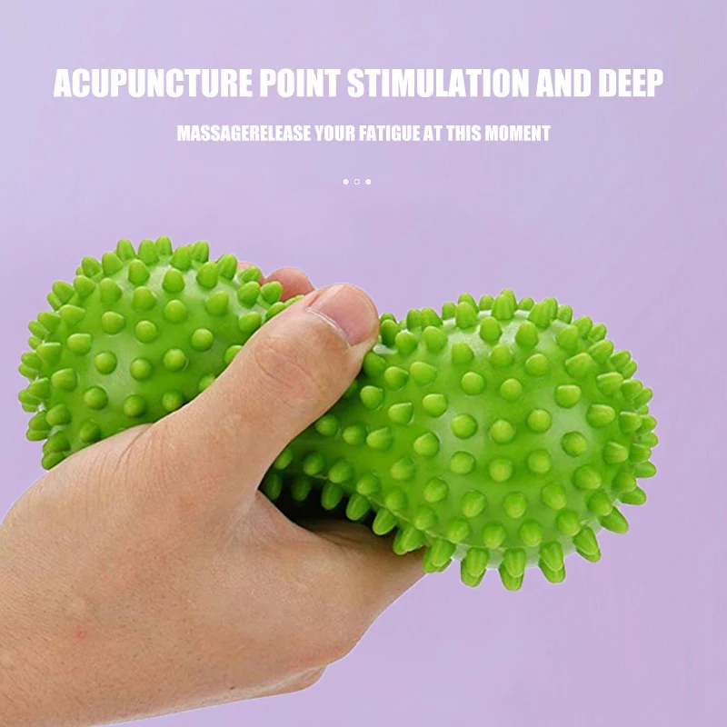 Foot Massage Roller Peanut Double Lacrosse Spiky Ball Myofascial Balls for Plantar Fasciitis Mobility Back Foot Arch Pain Relief