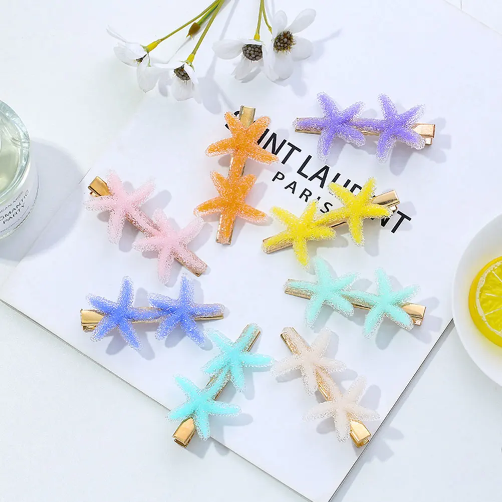 8 قطع من إكسسوارات الشعر بمشبك الانفجارات للفتيات للأطفال، مشابك أظافر بلاستيكية #6