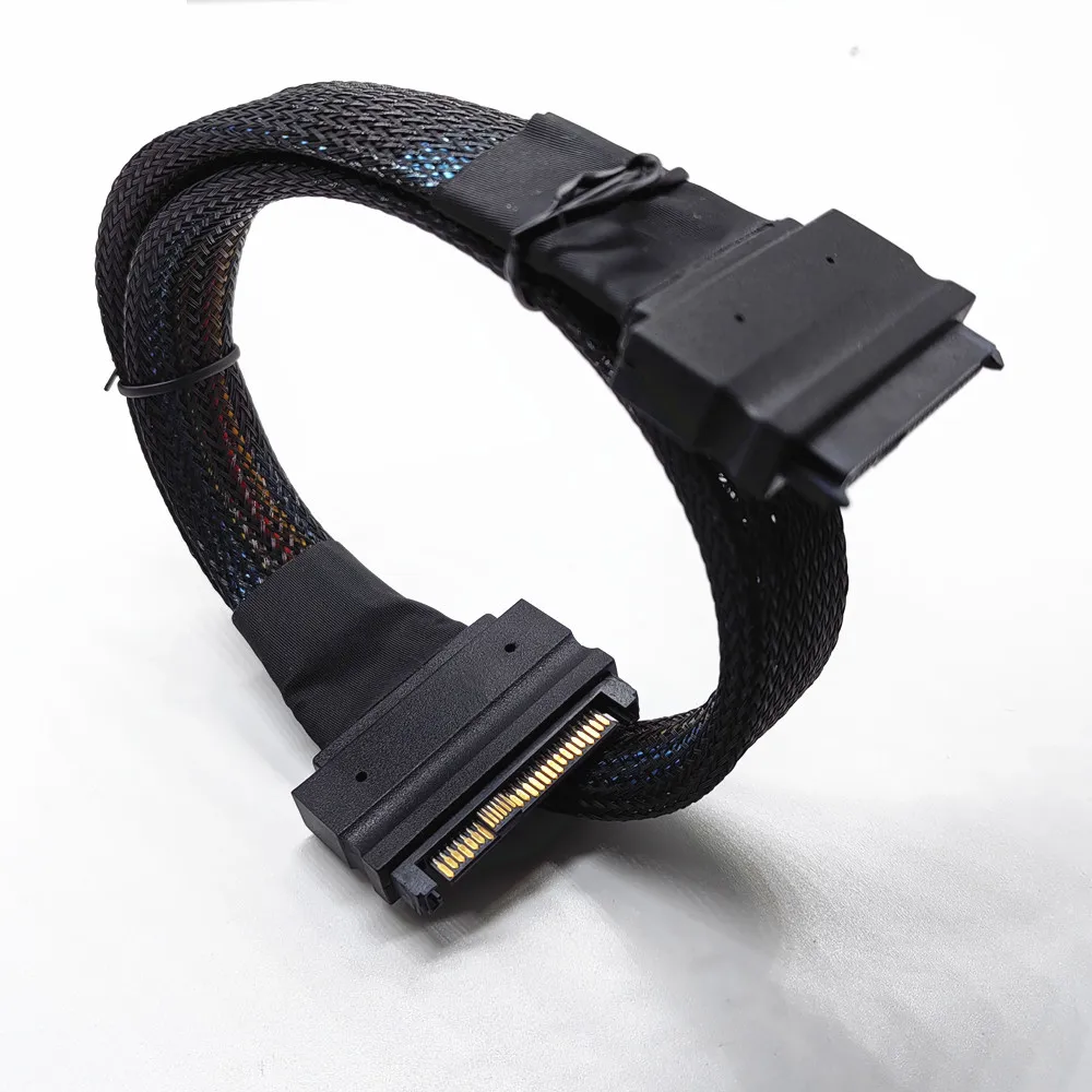 68pin U.2 U2 SFF-8639 NVME PCIe SSD Male to Female Extension Cable 50cm